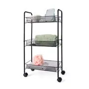 Slim Line Metal Trolley Black