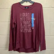 Modern Canvas Shirt Womens Size Large Plum Fall Harvest Pumpkin Autumn Camp Fire