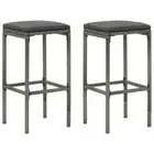 2x Outdoor Bar Stools Garden Patio Dining Barstools Wicker Rattan Chairs