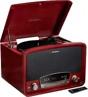Kingston 7-In-1 Vintage Vinyl Record Player Stereo System with 3-Speed..