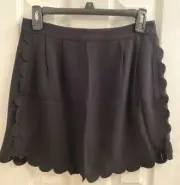 Club Monaco Alea Mini Skirt Black Scallop Edge Apron Size 2 NEW