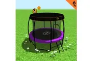Kahuna Trampoline 6ft with Basketball set & Roof - Purple