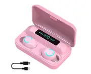 TWS F9-9 Wireless Bluetooth-compatible 5.0 In-Ear Earbuds Touch Control Binaural Earphones-Pink - Pink