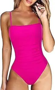 [Generic] Women's One Piece Swimsuit Sexy Suspender Backless Swimsuit Tummy Control Bathing Suits Padded Shapewear Swimwear