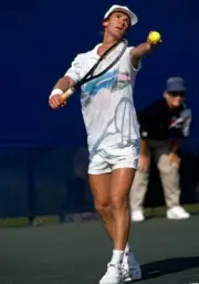 Anders Jarryd of Sweden at a men's singles match at the US Open Te- Old Photo