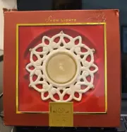 NEW Lenox Snow Lights Shine Snowflake Votive w/ Tealight Candle Porcelain Gold