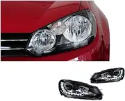 Car Compatible With VW Golf 6 2009-2012 ，Headlights DRL Day Running Light LED Bi Xenon Bulb Fog Lights Car Accessory Golf6 MK6 Head Lamp