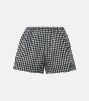 [Ganni] Ganni Checked seersucker shorts AU 12 black