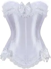 [bekinky] Corset Tops for Women Gothic Corset Overbust Corsets Bustiers Lace Tops for Women Lace Up Corset Top Plus Size