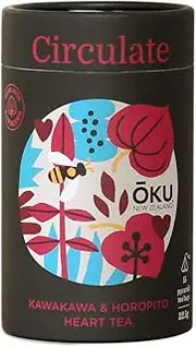 OKU Circulate Kawakawa & Hawthorn Heart & Brain Tea | Organic & Wildharvested Herbal Tea to Support Blood Circulation | Loose Leaf Tea | 15 Tea Bags