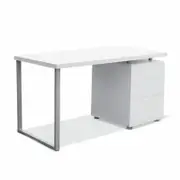 Office Computer Desk Study Table Home Metal Student Drawer Cabinet White
