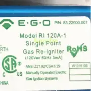 New Spark Ignition Module RI 120A-1 Single Point Gas Re-Ignitor 120VAC 60Hz 3mA
