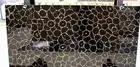 Epoxy Agate Dining Table Top with Glossy Finish Black Agate Living Room Table