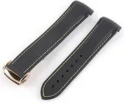 [DAYHOM] 20mm 21mm 22mm Curved End Silicone Rubber Watch Band Fit for Pagani Watch Fit for Huawei Fit for GT2 Magic Watch 2 Fit for Honor Fit for Samsung Galaxy Watch S3 S4(Black Yellow 3)