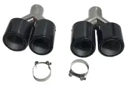 Wet Carbon Fiber Gloss Black Steel Quad Exhaust Tips for FOR BMW G20 G22 G29 G30