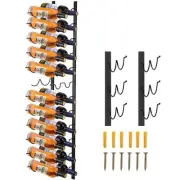VEVOR Wall Mounted Wine Rack, 12x2 Bottles Wine Holder Towel Rack, Black Stee...