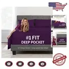 Sophisticated Extra Deep Pocket California King Sheet Set - 4 Piece in Purple