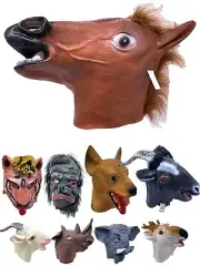 Horse Head Mask Latex Mask Animal Head Creepy Halloween Costume Accessories