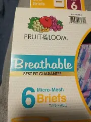 Girls Micro-Mesh Briefs Size 6 girls Fruit of The Loom 5 Pack Tagless
