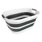 40L Collapsible Plastic Laundry Basket, Foldable Pop Up Storage Container Space