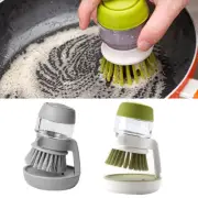 Kitchen Palm Scrub Refillable Soap Dispensing Cleaning Washing Up Brush Clean