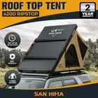 San Hima Kalbarri Lite Rooftop Tent Hardshell With Ladder & Rack Khaki Camping