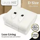Heated Electric Blanket Double Size Bed Fitted Fleece Underlay Winter Throw