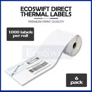 6 EcoSwift Rolls 1000 4 x 6 for Zebra Eltron Direct Thermal Printer 6000 Labels