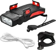 Cycling Lights with Phone Holder | Phone Holder Bike Light with Sound | Powerful Bicycles Headlight Alarm Bells Handlebar Lighting for Enthusiasts and Beginners