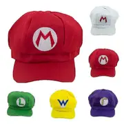 Liyun Super Mario Bros Luigi Wario Waluigi Hat Cap Fancy Dress Anime Cosplay Costume Party Adult Creative Gifts Red