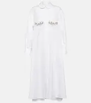[Simone Rocha] Simone Rocha Crystal-embellished cotton midi dress AU 10 blue