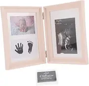 B Super Photo Frame Book Display Stand Newborn Hand Print Frame Toddler Footprint Ornament Picture Frame Infant Picture Frame Family Baby Pvc Multifunction White