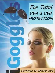50 NEW PAIRS OF ELASTICATED SUNBED TANNING UVA SLIMLINE EYE PROTECTION GOGGLES