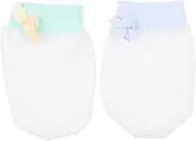 [CALLARON] 2pairs No Scratch Mittens Ice Silk Hand Protectors for Newborns Soft Comfortable Anti-scratch Gloves for Hands Spring Summer Use