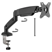 Barkan 13"-29" Flat / Curved Monitor Gas Spring Desk Mount, Full Motion - Black