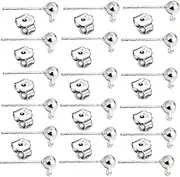 20 PCS 925 Sterling Silver Ball Earring Studs with Loop, Hypoallergenic Ball Post Earrings with 50 PCS 925 Sterling Silver Earring Backs for Earring Making Findings