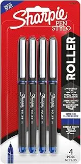 SHARPIE Rollerball Pen Blue, Needle Point (0.5mm), 4 CT (2093197)