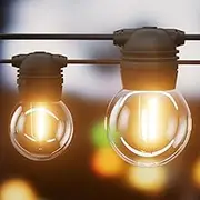 Jingle Jollys Solar Festoon Lights Outdoor 50M Warm Fairy String Light, Christmas Decoration Garden Party Wedding Yard Decor Lighting Strip Bulb, 50 LED Bulbs Power Water Resistant