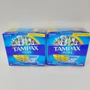 2 Tampax Pearl Triple Pack Tampons Regular Super & Super Plus Absorbency 34 Ct