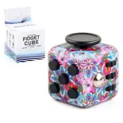 Fidget Cube, Release Stress Cube Pressure-Relieving Toy for Adults and Children Flowers Pattern (Relief Cube)
