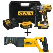 DEWALT Hammer Drill Kit + Reciprocating Saw 20V MAX XR Li-Ion Brushless Cordless