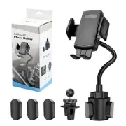 2-in-1 Cup Holder Phone Mount, Universal Adjustable Gooseneck Cup Holder, 360...
