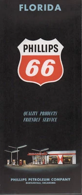 1961 Phillips 66 Road Map: Florida NOS