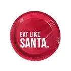 "Eat Like SANTA" 7" Appetizer/Dessert Paper Plates (Pkg of 10) New