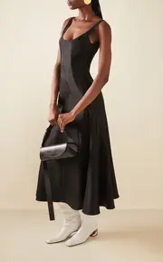 [Jil Sander] Scoop Neck Satin Maxi Dress