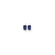 14k White Gold 7x5mm Emerald Cut Sapphire Earrings