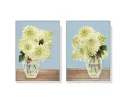 White Hydrangeas 2 sets White Frame Poster