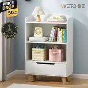 Three-tier shelf Kids Bookshelf Storage Children Bookcase Toys Organiser Drawer