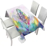 Colorful Rainbows and Starlight Pegasus Tablecloth