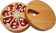 fashciaga Wood Daily Weekly Vitamin Medicine Pill Organizer Case Box,Kitchen Salt Spice Cellar Containers,Nail Art Glitters Crystals Organizer,Earring Ring Jewelry Storage Decorative Box (Bamboo)